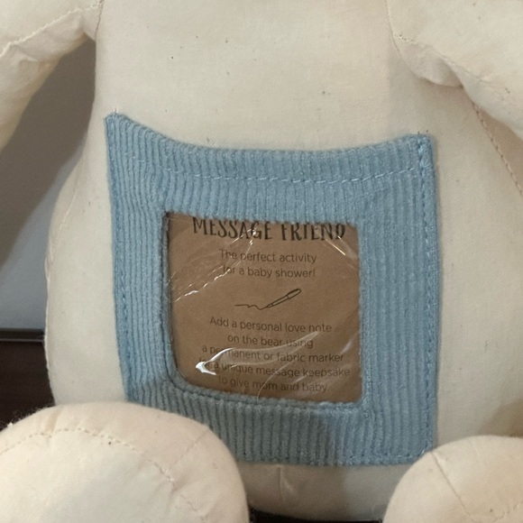 Demdaco Blue Message Friend Teddy Bear Baby Shower Activity Keepsake - Picture 2 of 4